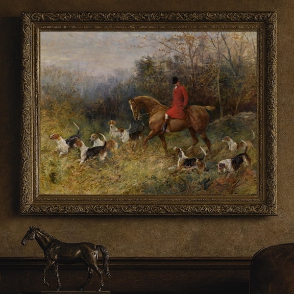 Vintage Fox Hunting Equestrian Autumn Forest Wall Art Decor Unframed Paper Print
