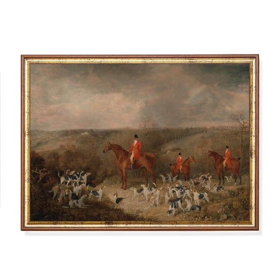 Vintage Fox Hunting Print Poster English Equestrian Art, Hound Pack, Size 24x36 UNFFRAMED F03.1.7l824
