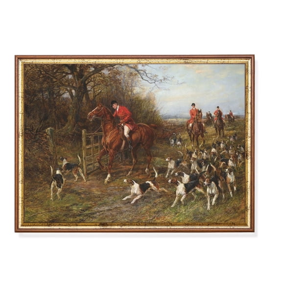 Vintage Fox Hunting Print Poster Heywood Hardy Equestrian Art,, Unframed Canvas 24x36in