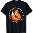 thumbnail image 1 of Vintage Fox Japanese Cherry Blossom Flower Cute Fox T-Shirt, 1 of 4