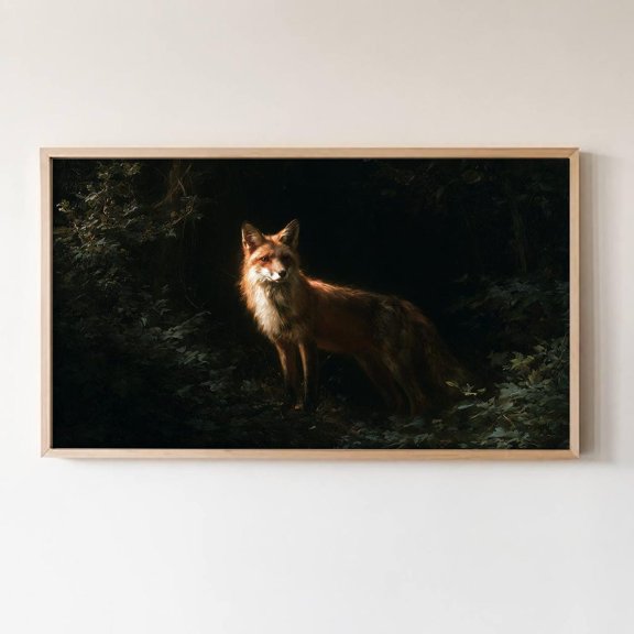 Vintage Fox Portrait Wall Poster Inspired By Dark Academia Forest