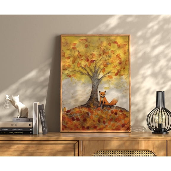 Vintage Fox Print, Fox Wall Art, Fox Gifts, Fall Prints, Fox Poster, Fox Wall Art, Woodland Animals, Fox, Decor Fox Art, Autumn Gift For Her Poster Unframed