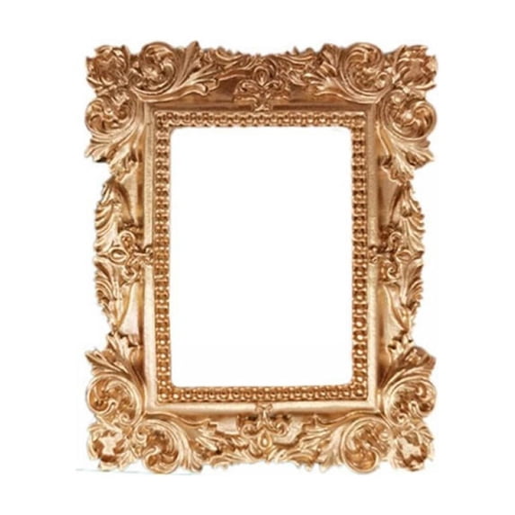 Vintage Frame Photo Resin Frame, Mini Resin Jewelry Display Frame ,Photography Photo Frame DIY Small Photo Frame for Manicure Photo Home Decoration ( Gold,3.94x3.35 Inch)