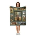 thumbnail image 1 of Vintage Framed Deer Flannel Fleece Blanket, Soft Warm Throw with Rustic Wildlife Collage, Elevate Farmhouse Cabin & Bedroom Decor, All Season Luxury Blanket - 50"x40", 1 of 8
