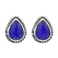 thumbnail image 1 of Vintage Framed Teardrop Lapis-lazuli Sterling Silver Post Earrings, 1 of 4