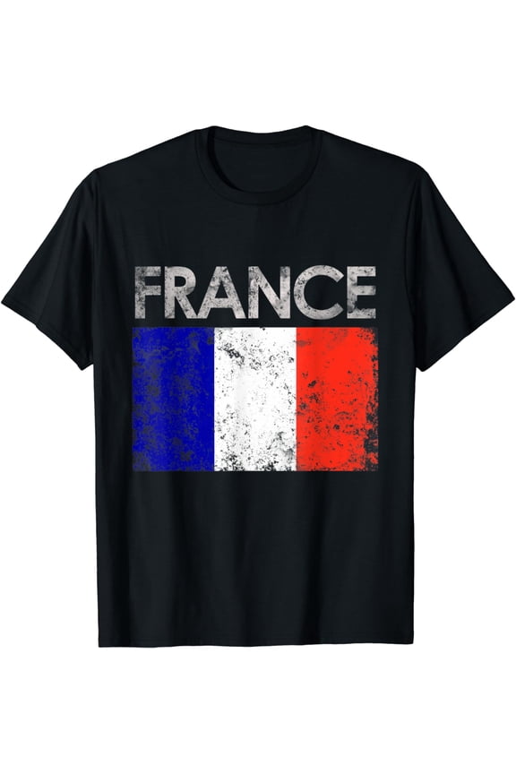 Vintage France French Flag Pride Gift T-Shirt