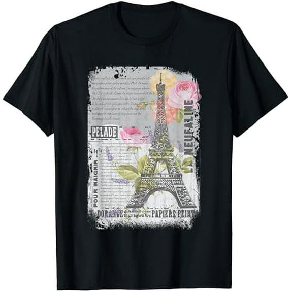 Vintage France Love Eiffel Tower Paris Graphic Francophile T-Shirt