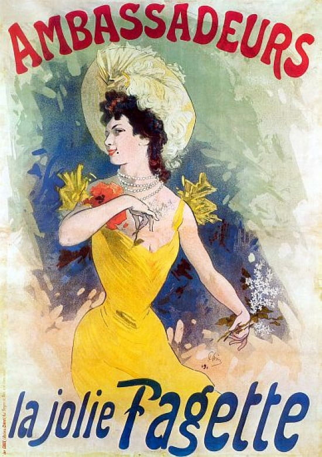 Vintage French Advertising Art Ambassadeurs Canvas Art - (24 x 36)