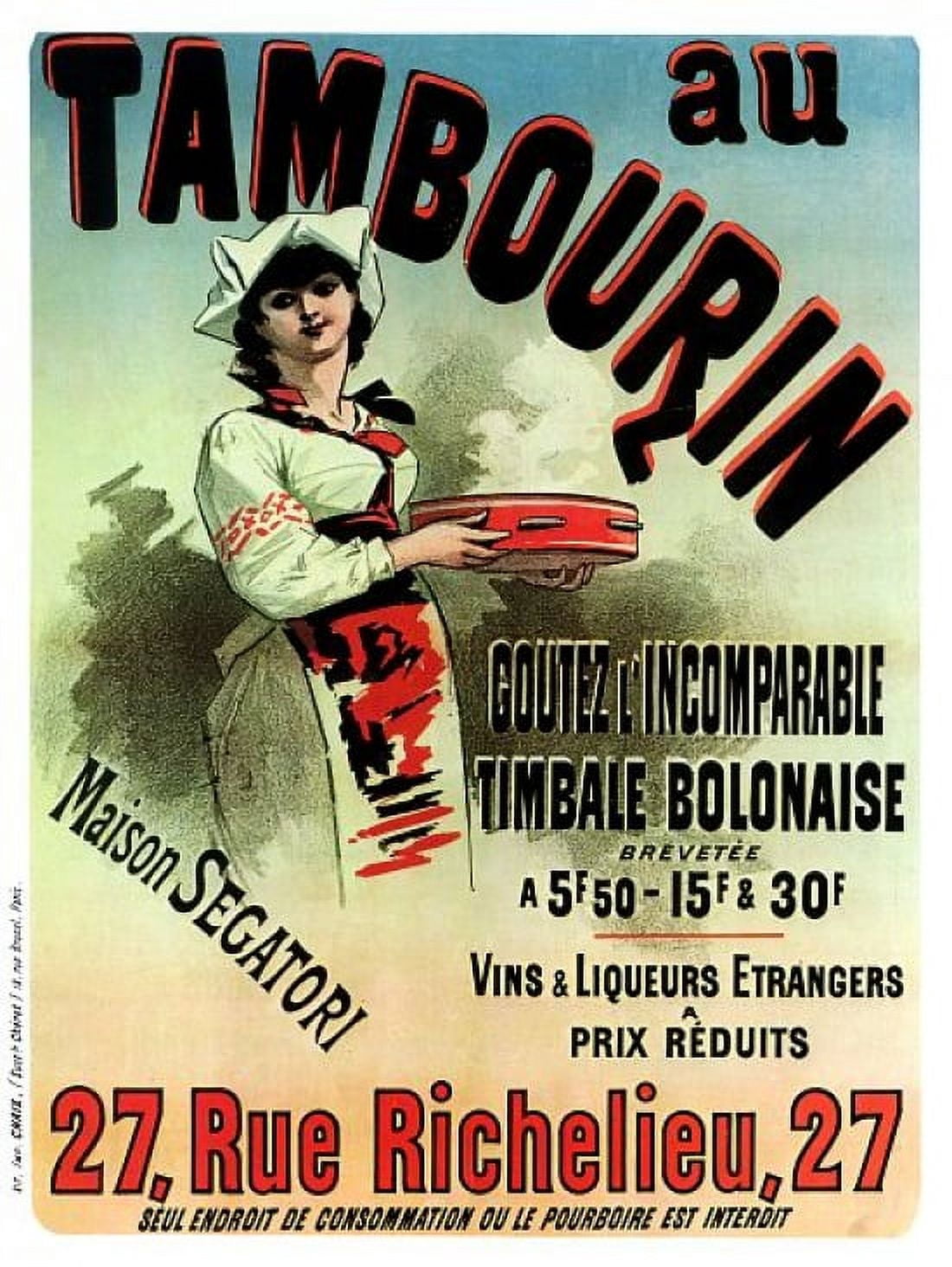 Vintage French Advertising Art Au Tambourin Canvas Art - (18 x 24)