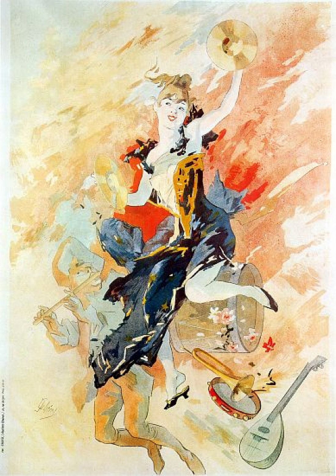 Vintage French Advertising Art Beautiful Woman Canvas Art -  (18 x 24)