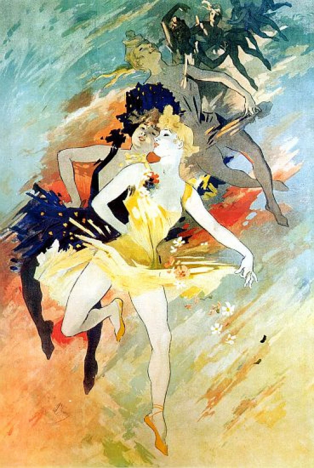 Vintage French Advertising Art Beautiful Women Canvas Art - (24 x 36)