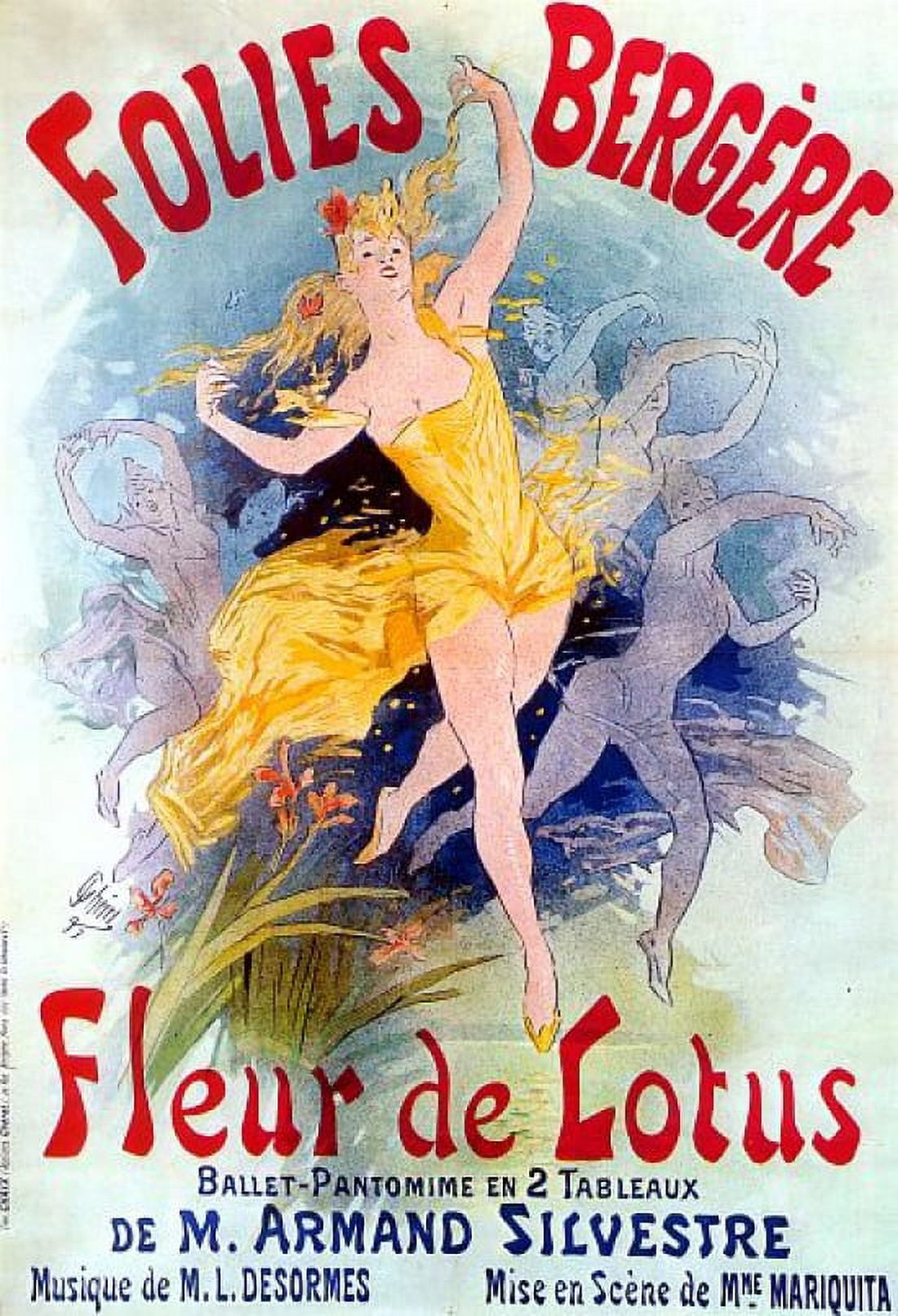 Vintage French Advertising Art Folies Bergere F Canvas Art -  (18 x 24)