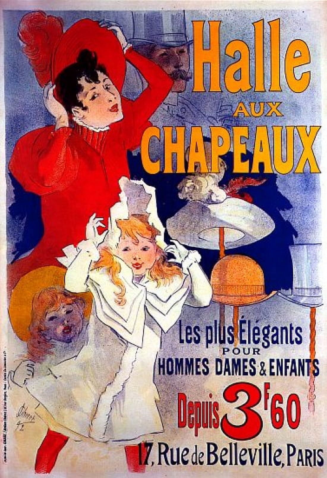 Vintage French Advertising Art Halle aux Chapeau Canvas Art - (18 x 24)