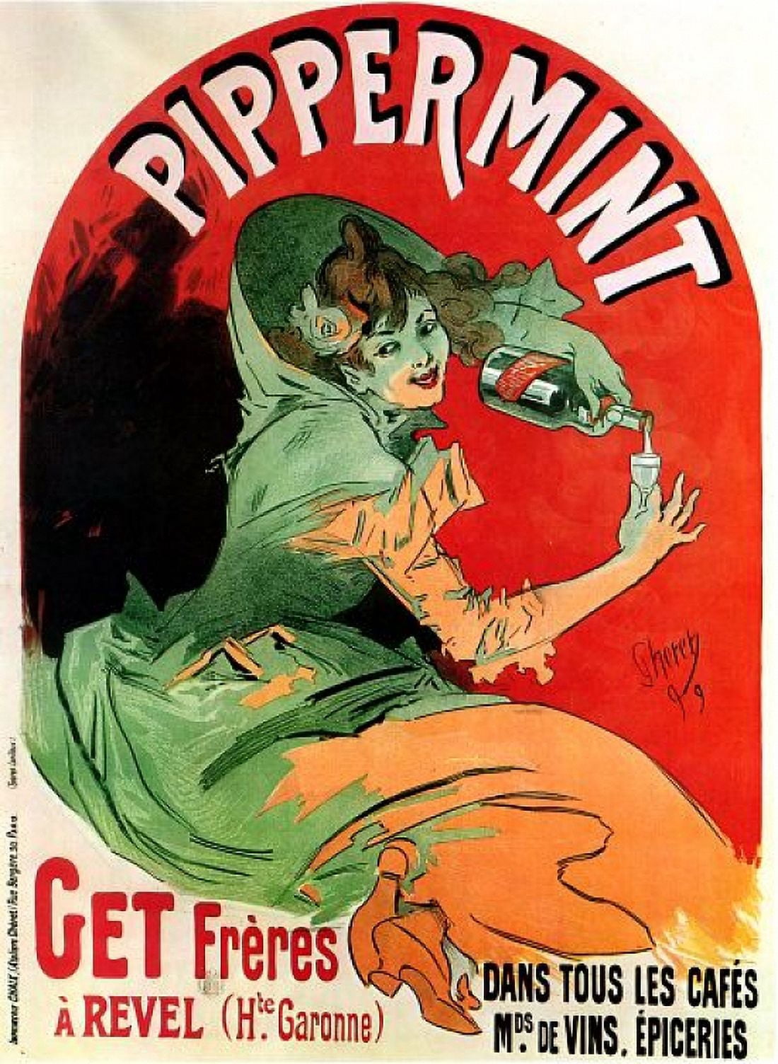 Vintage French Advertising Art Pippermint Canvas Art - (24 x 36)