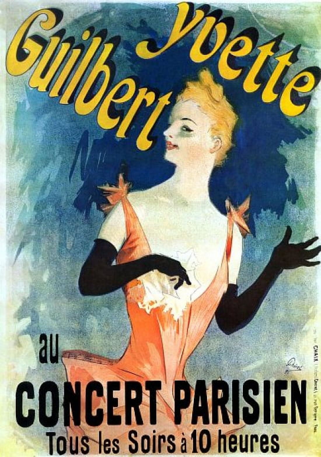 Vintage French Advertising Art Yvette Guilbert Canvas Art - (18 x 24)