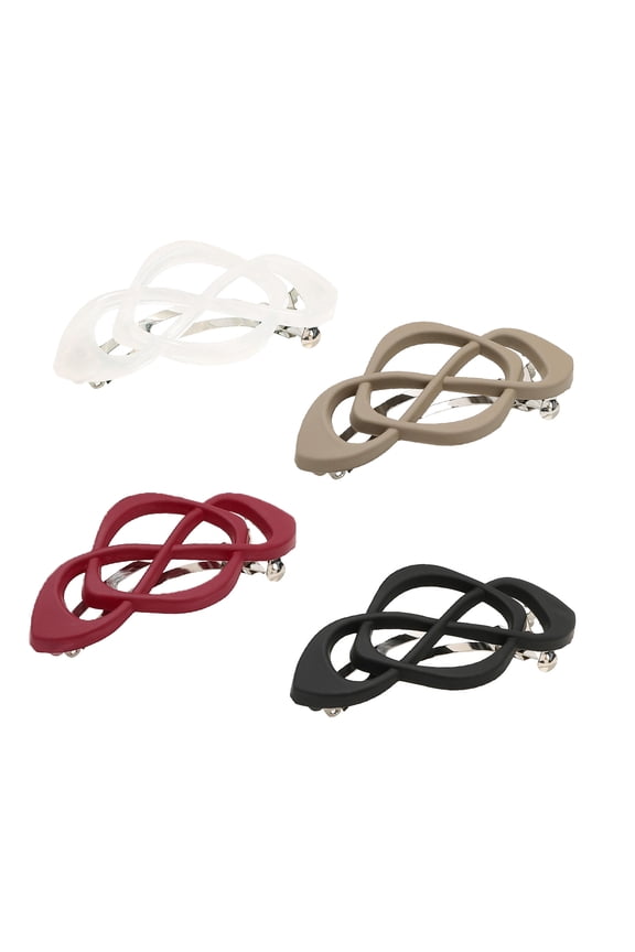 Vintage French Barrette Clips | 2025 Upgraded Matte Resin Hair Barrettes | Classic Multicolor Secure Hold | Thick or Thin Hair Styling | 3.2"x1.56" | 4 Pack