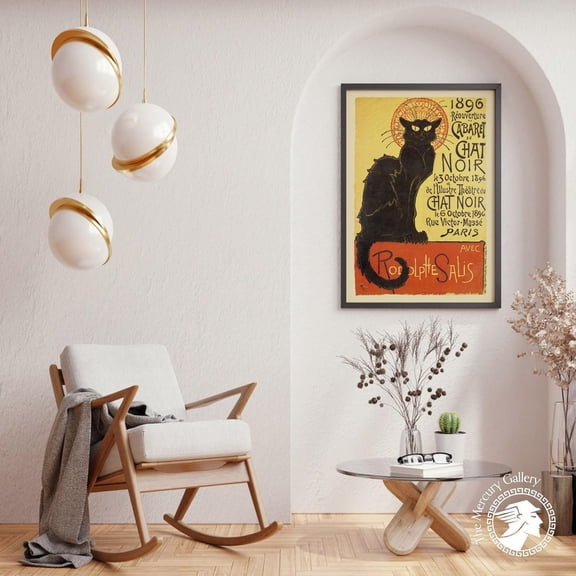Vintage French Black Cat Poster, Rodolphe Salis Le Chat Noir, Pop Culture Wall Art UNFRAMED Poster, Wall Art for Decor, Present, 24x36