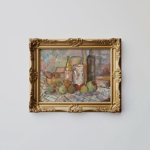 Vintage French Country Still Life Poster Kitchen Bar Cart Wall Art Decor, Unframed Poster Size 8x12