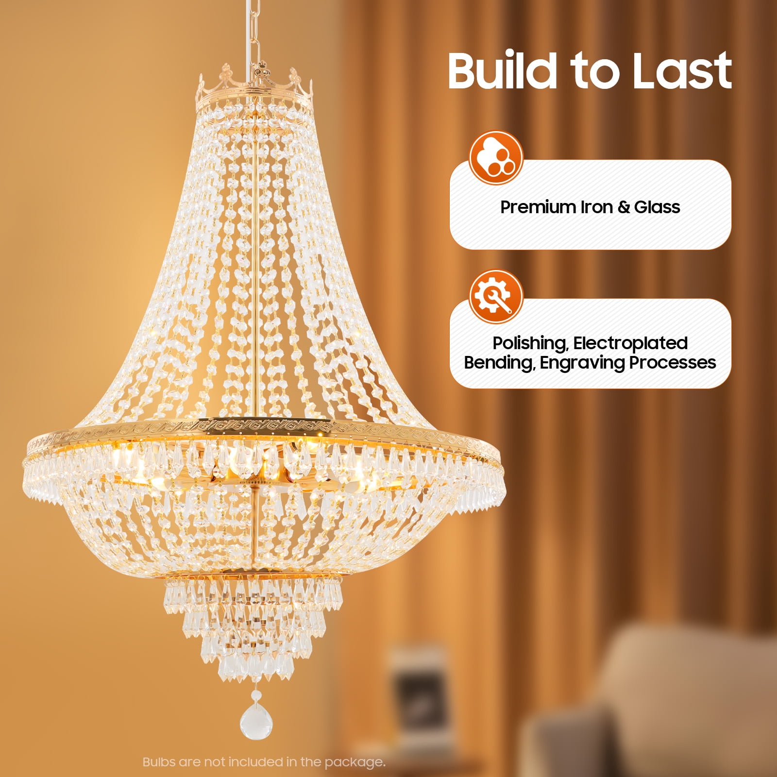 Vintage French Empire Chandelier Luxury Large Foyer Crystal Ceiling Light Height