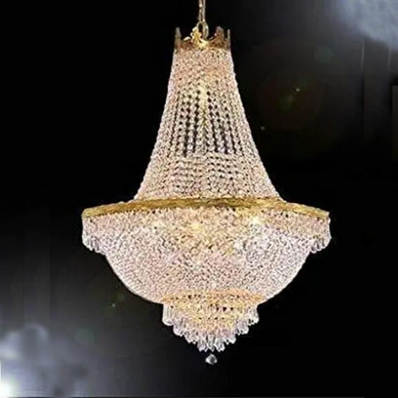 Vintage French Empire Chandelier Luxury Large Foyer Crystal Ceiling Light Height