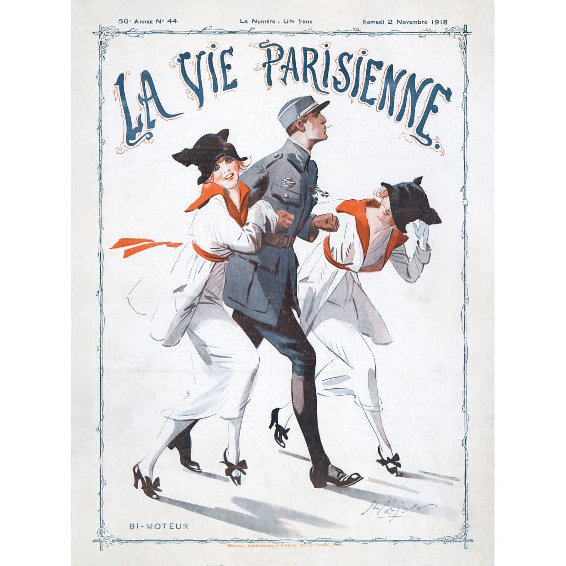 Vintage French Fashion La Vie Parisienne Soldier Two Women WW1 Magazine  Cover Unframed Wall Art Print Poster Home Decor - Walmart.com