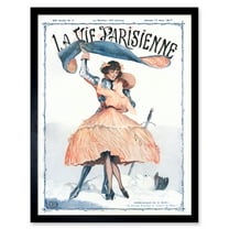 Vintage French Fashion La Vie Parisienne Spring Knight Wins Winter Magazine Cover Art Print Framed Poster Wall Decor 12x16 inch