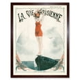 thumbnail image 1 of Vintage French Fashion La Vie Parisienne Swimming Starfish Magazine Cover Art Print Framed Poster Wall Decor 12x16 inch, 1 of 5