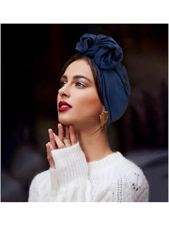 Vintage French Female Turban Hat Fashion Bandana Headband Women's Soft Hair Cover Cap Ladies Head Wraps Muslim Headscarf Bonnet