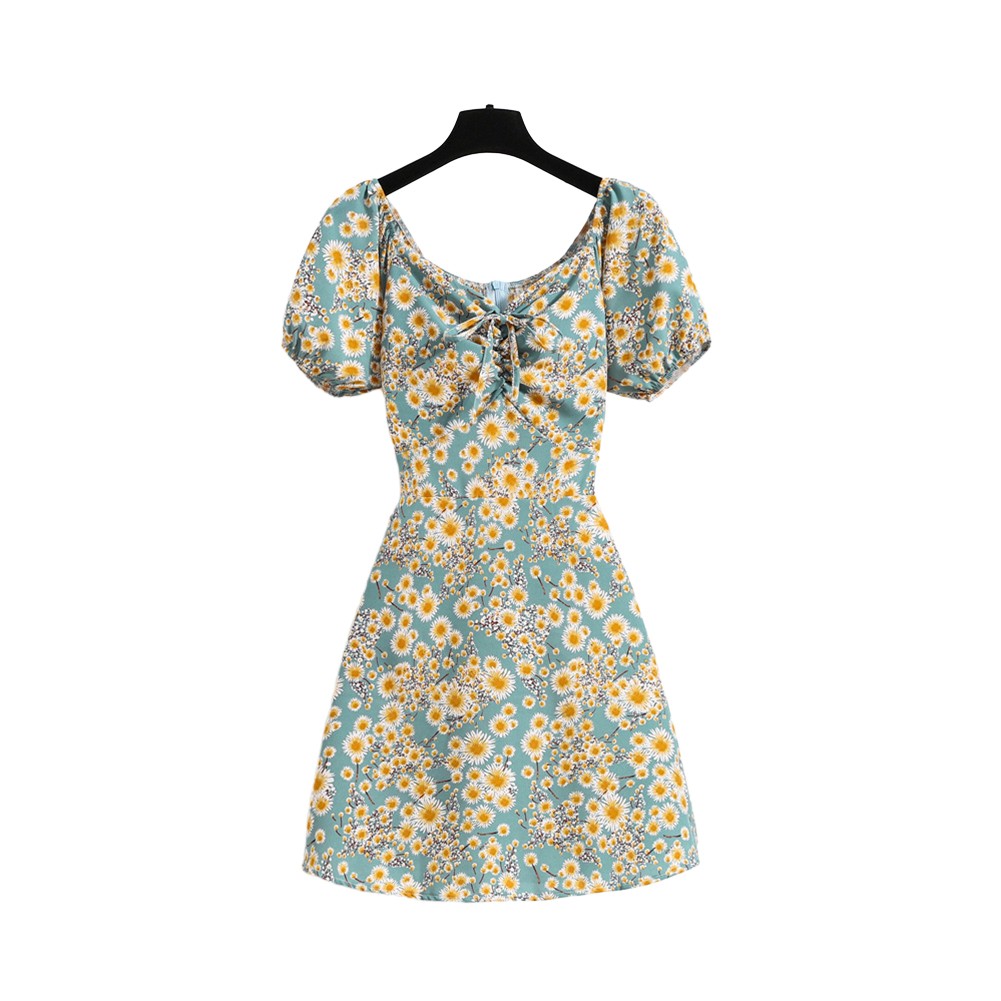knee length dresses for ladies French Linen Openwork Lace Dress – RICHRADIQS