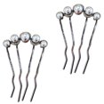 thumbnail image 1 of Vintage French Imitation Pearls U Shaped Hair Pins For Women Nonslip Hairpin Secure Grip Side Comb for Bridal Hair, 1 of 8