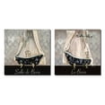 thumbnail image 1 of Vintage French Inspired Chandellier Powder Room and Bath Ikat Patterned Settings; Two 12X12 Posters. Black/Blue/Cream, 1 of 1
