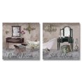 thumbnail image 1 of Vintage French Inspired Powder Room and Salle de Bain Bath Settings; Two 12X12 Posters, 1 of 3
