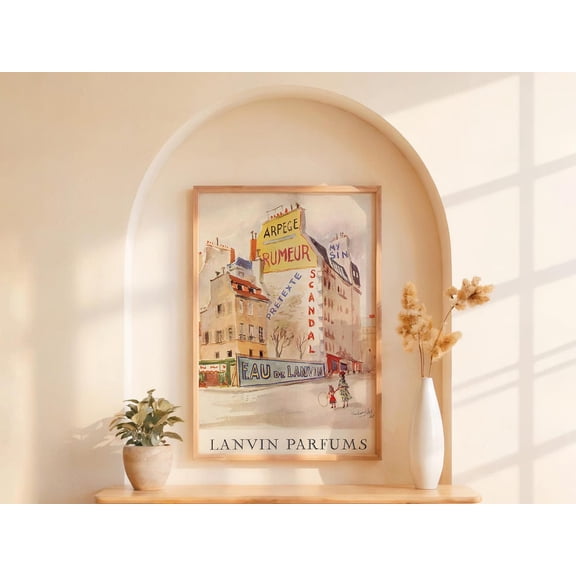 Vintage French Perfume Ad Wall Art Print, Unframed Paper Poster 8x10in