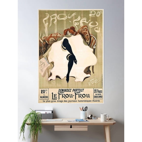 Vintage French Poster - Weiluc - Le Frou-Frou Poster Poster Wall Art, Modern Wall Decor For Living Room Bedroom, 8x12 UNFRAMED