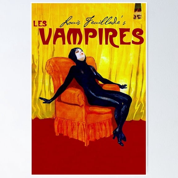 Vintage French Silent Cinema Vampire Horror Graphic Art Wall Art Gothic Decor, Unframed Poster