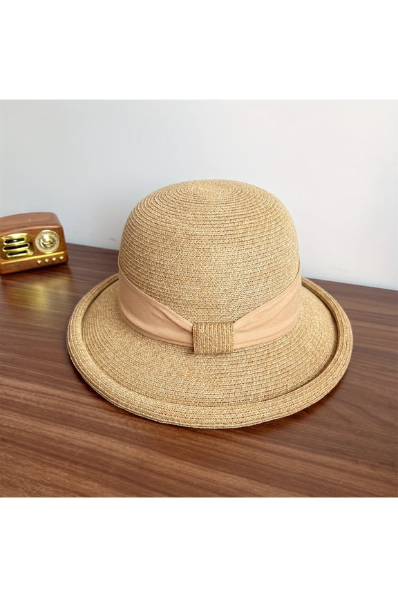 Vintage French - Style Adjustable Paper Sun Hat – Breathable, Hook and Loop Closure for Spring/Summer Beach & Travel