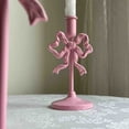 thumbnail image 1 of Vintage French Style Iron Bow Candle Holder - Metal Candlestick for Romantic Table, Holiday Candle Stand with Bow Design Decorative Ornament for Christmas Valentine's Day, 1 of 8