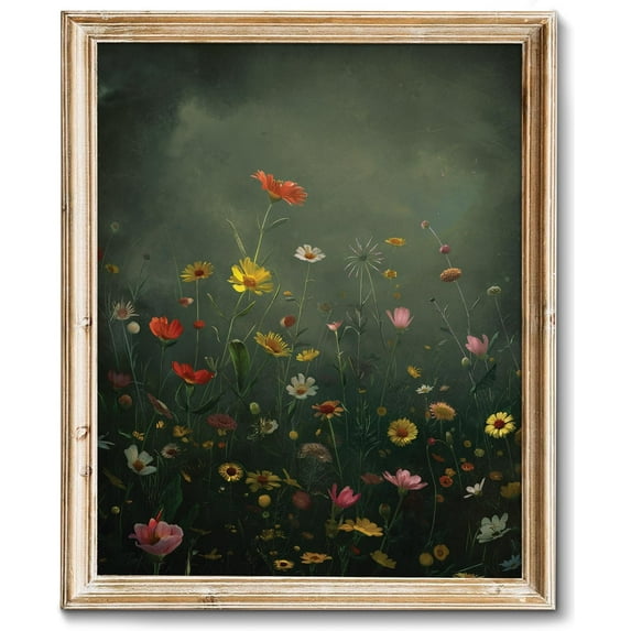Vintage French Wall Art, Wildflower Landscape Painting Art - French Cottage Living Room Wall Decor - 8" x 10" Unframed Canvas Prints for Bedroom Living Room Bathroom Spring Landscape