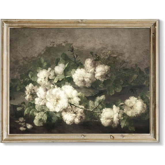 Vintage Home Decor, Moody Landscape Print - Wildflower Painting - Dark Autumn Print, 8" x 10" Unframed Canvas Prints for Bedroom Living Room Bathroom Wall Decor