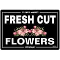thumbnail image 1 of Vintage Fresh Cut Flowers Metal Sign Flower Market for Garden Farmhouse Country Wall Plaque Decor 8x12 Inch., 1 of 5