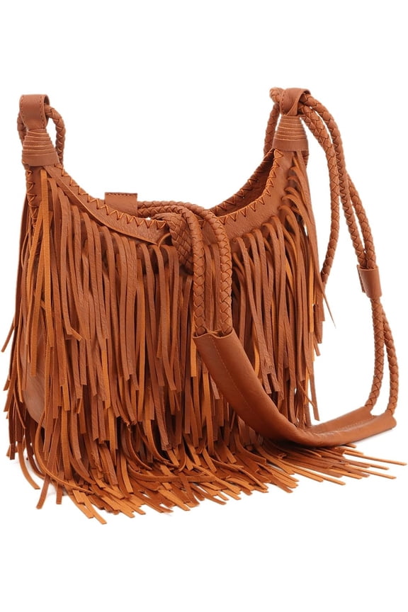 Vintage Fringe Hobo Bag for Women Black Fringe Purse Fringe Satchel Tassel Bag Fringe Shoulder Bag