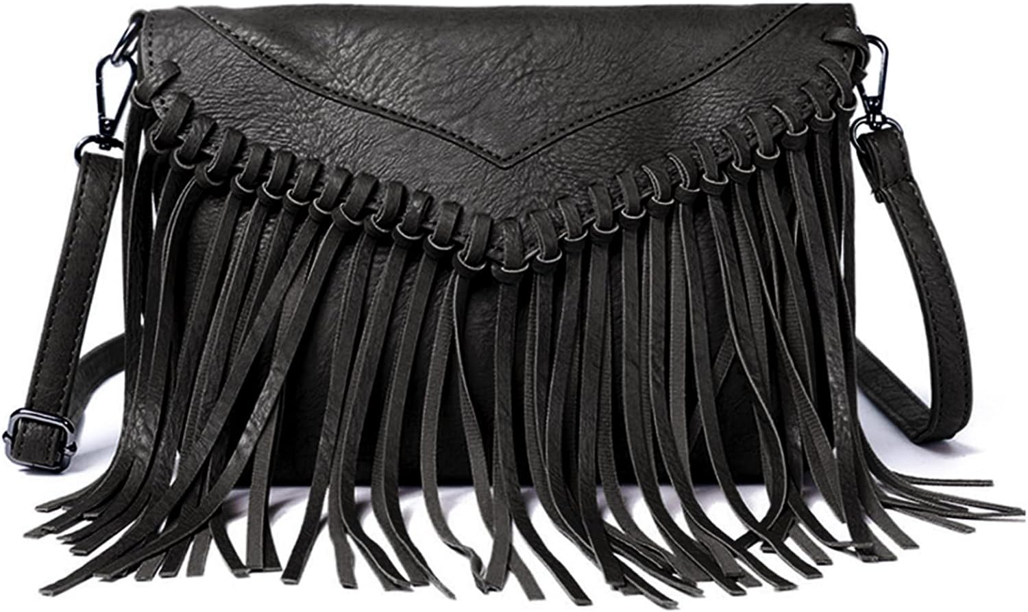Vintage Fringe Purse Fringe Hobo Bags for Women Vegan Leather Tassel Hippie Crossbody Bag