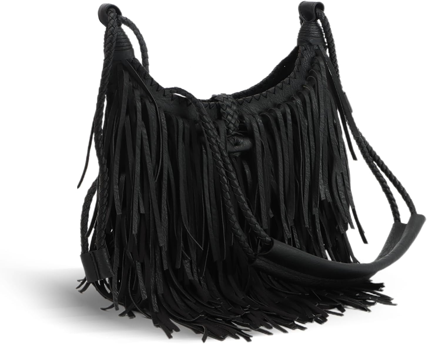 Vintage Fringe hobo bags for Women Vegan Faux Suede Leather Tassel Crossbody Bag Fringe Purse
