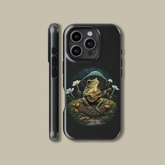 Vintage Frog Playing Ukulele Case for iPhone Samsung Cute