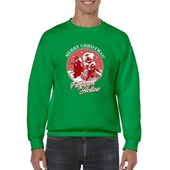 Vintage Frogtown Hollow Christmas Graphic Men's Sweatshirt