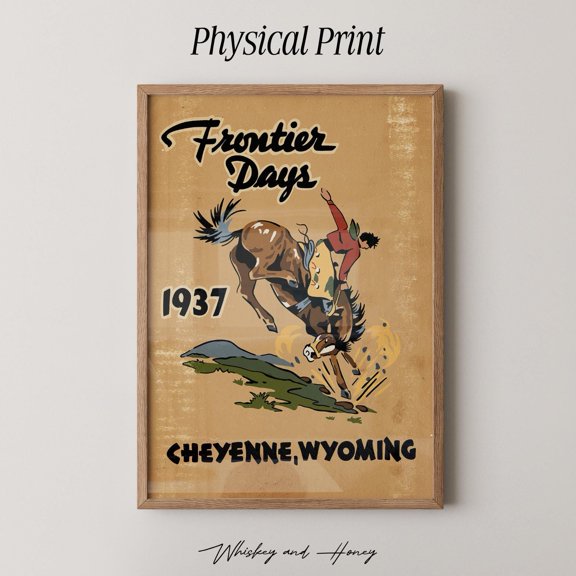 Vintage Frontier Days Poster Western Rodeo Poster , Poster Print Only