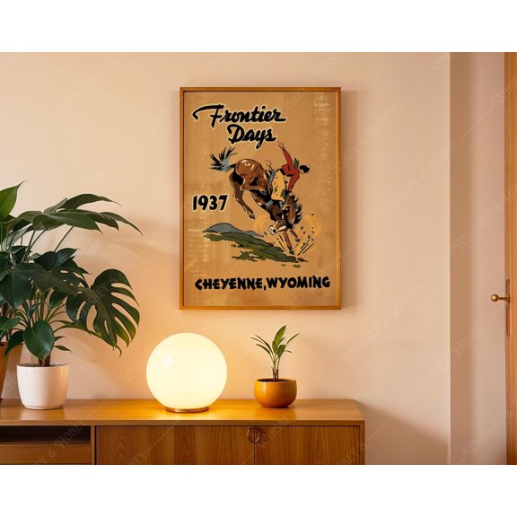 Vintage Frontier Days Rodeo Cheyenne Wyoming Wall Decor Unframed Paper Print
