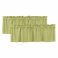 thumbnail image 1 of Vintage Fruit Green Curtain Valances for Windows, Kitchen Valance Window Treatments Panel 2 Pack, Farmhouse Retro Solid Color Linen Texture Rod Pocket Short Curtains for Bathroom Bedroom 42 x 18 Inch, 1 of 8