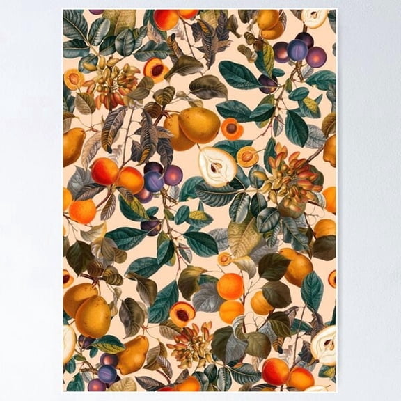 Vintage Fruit Pattern Ix Poster, Poster Home Decor, Poster Only