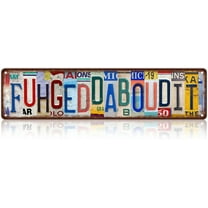 Vintage Fuhgeddaboudit Wall Decor Street Signs Metal Tin Signs 4"x16"